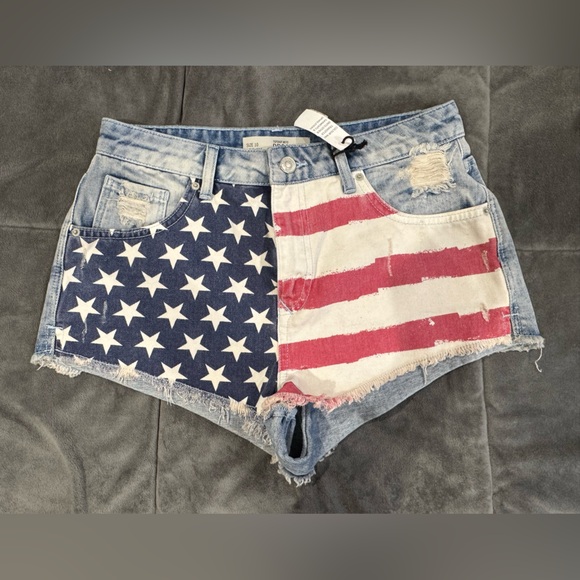 Topshop Pants - American Flag Topshop Shorts